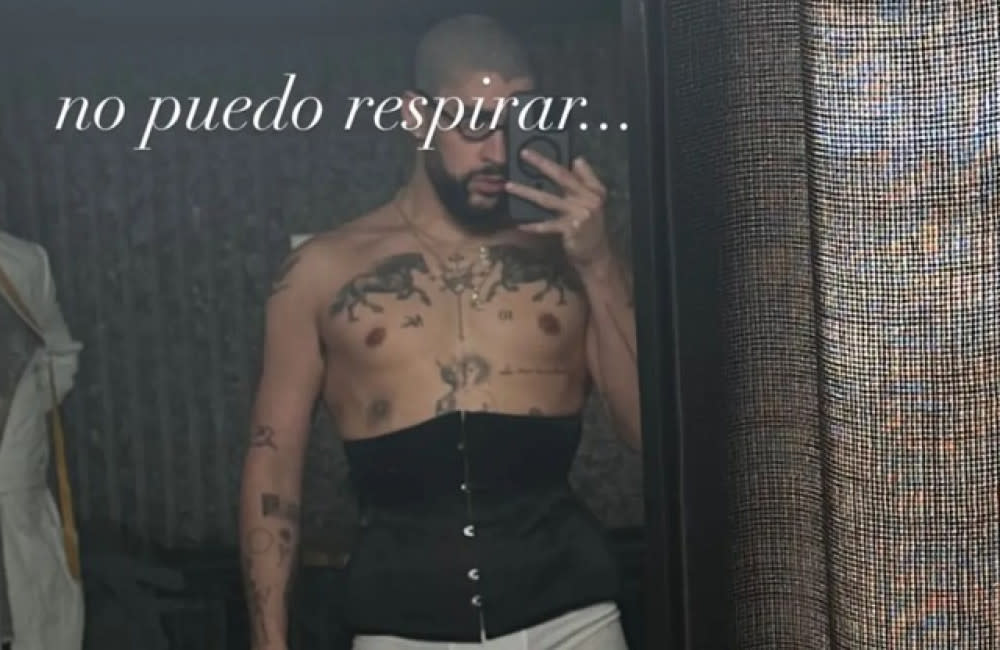 Bad Bunny was left struggling to breathe in a corset credit:Bang Showbiz