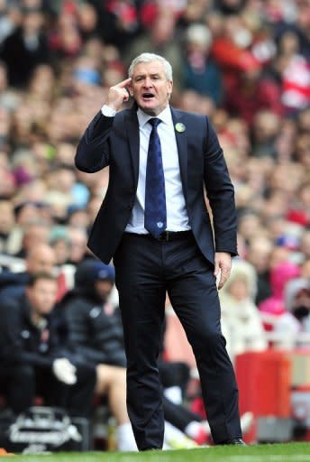 File picture. Mark Hughes is under increasing pressure at QPR, who are bottom of the table after Charlie Adam claimed his first goal for Stoke City to give Tony Pulis' side a 1-0 win at home over the Londoners