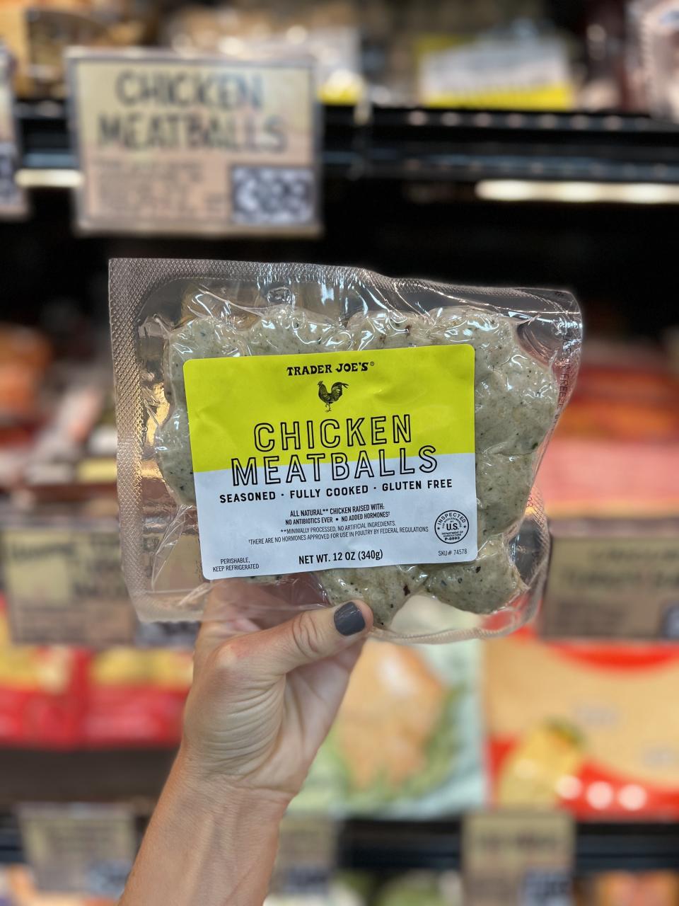 A package of Trader Joe's Chicken Meatballs