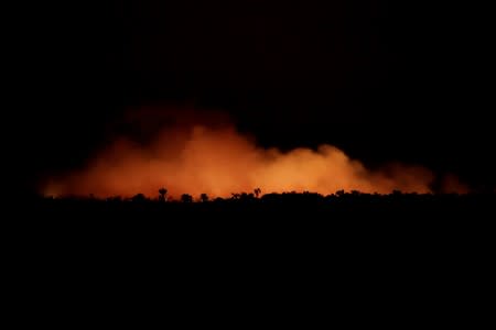 FILE PHOTO: Smoke billows during a fire in an area of the Amazon rainforest near Humaita, Amazonas