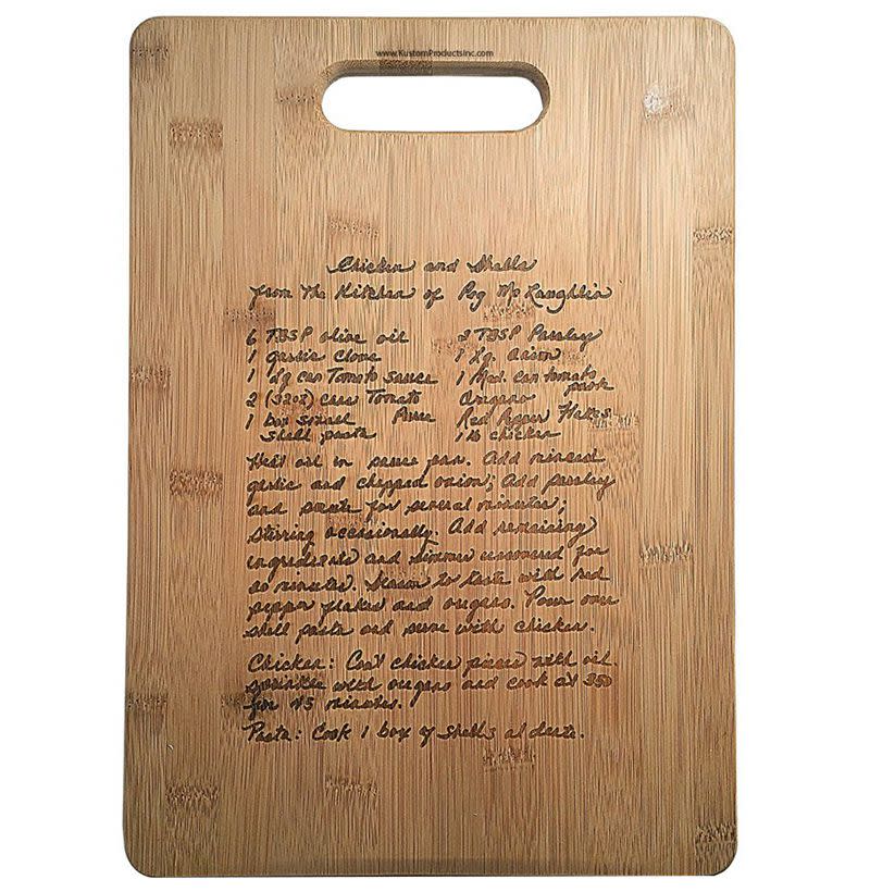 Custom Engraved Recipe Cutting Board