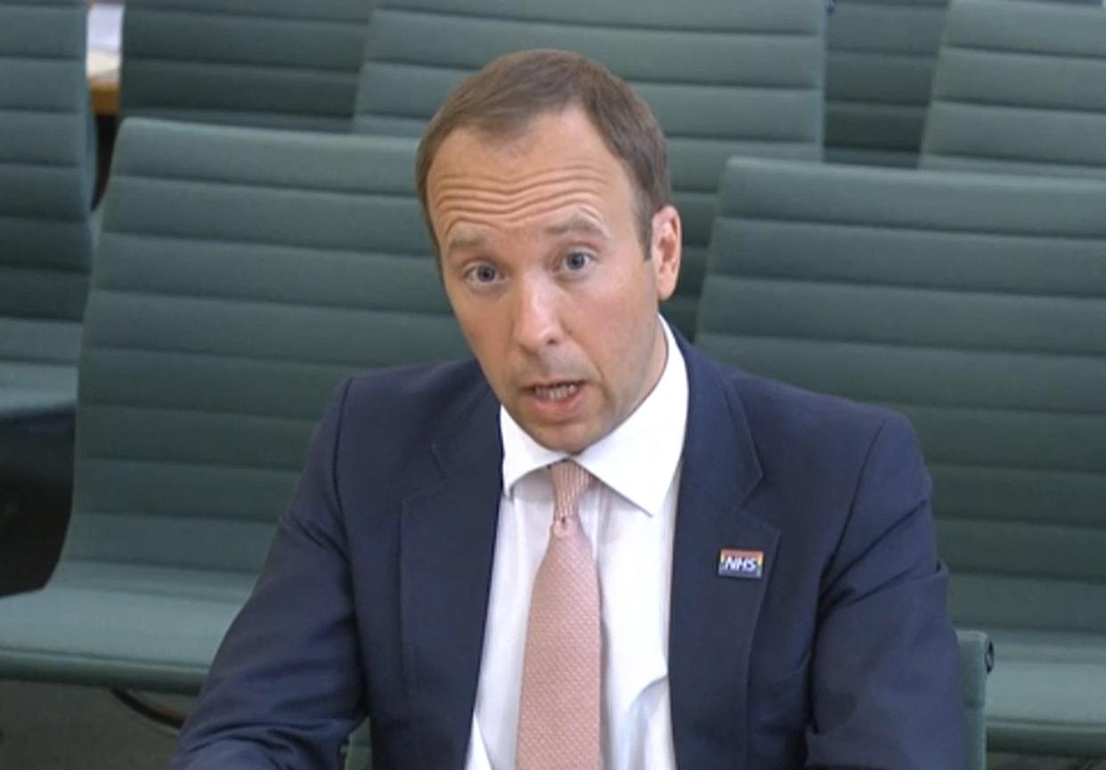 Health secretary Matt Hancock has been criticised for making untrue claims during his appearance before MPs on Thursday (AFP via Getty Images)