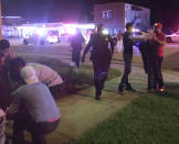 <p>A handout photograph made available by Univision Florida Central showing a view of the general scene following a shooting at Pulse Nightclub in Orlando, June 12, 2016. (EPA/UNIVISION FLORIDA CENTRAL) </p>