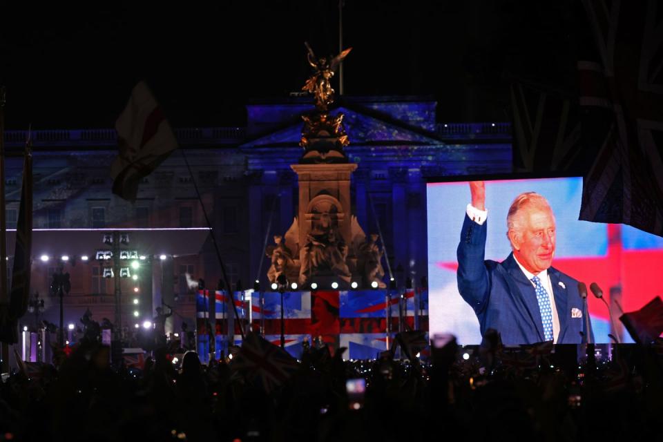 king charles at queen elizabeth ii's platinum jubilee concert, buckingham palace