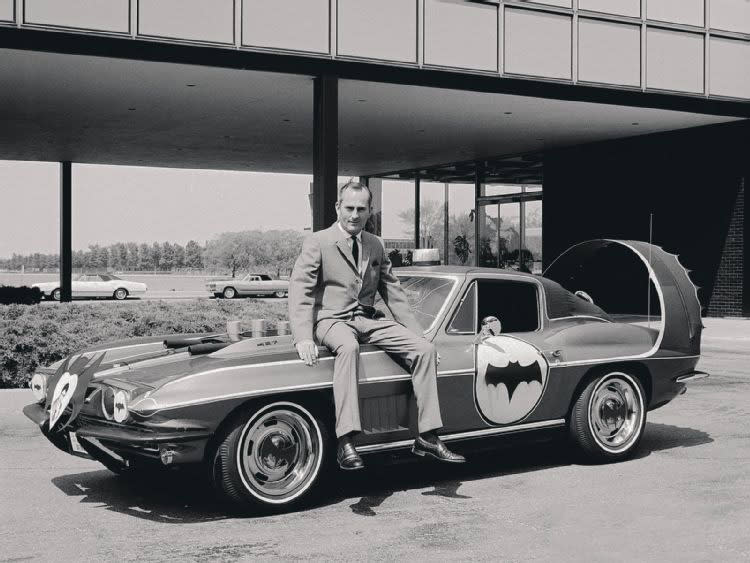 GM stylist Chuck Jordan was asked by Warner Bros. to create a potential Batmobile based off the Corvette for the Adam West TV series of the late '60s. The producers went with the Lincoln Futura-based concept redone by George Barris.