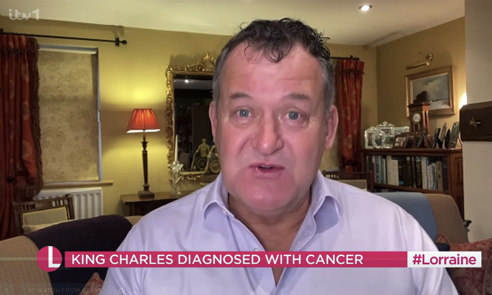 Paul Burrell spoke about his own experience of having cancer after King Charles' diagnosis. (ITV screengrab)