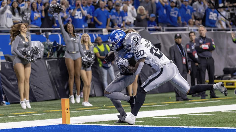 Gibbs runs for a touchdown against the Raiders. - David Reginek/USA TODAY Sports/Reuters