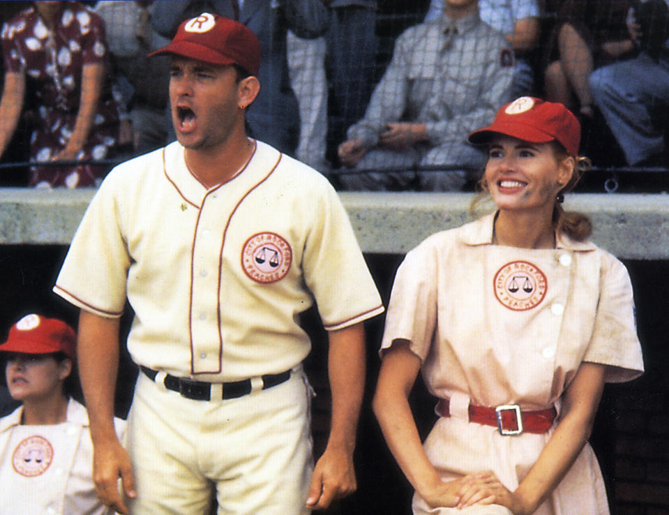 Tom Hanks, with Geena Davis, reminded us all that there's no crying in baseball in 