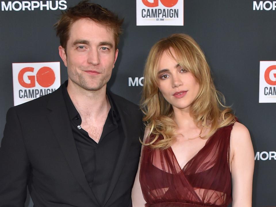 Robert Pattinson, left, and Suki Waterhouse arrive at the GO Campaign's annual GO Gala on Saturday, Oct. 21, 2023, in Los Angeles.