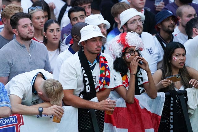 Fans watching Spain v England – UEFA Euro 2024