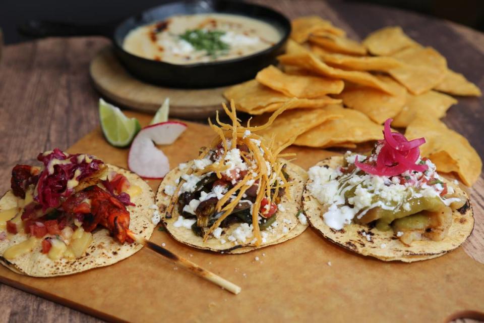 La Taquiza is offering three taco options, including one made with chicharrones, the fried pork rinds loved by many serious taco fans.