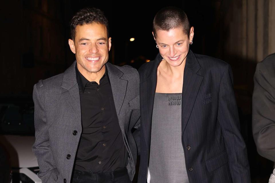 <p>Aissaoui Nacer / SplashNews.com</p> Rami Malek and Emma Corrin together in Paris on Oct. 3, 2023