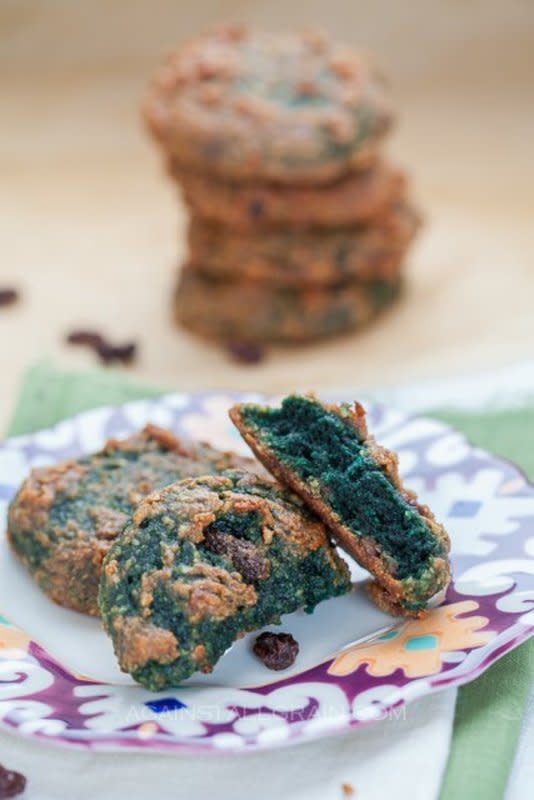 <p>Against All Grain</p><p>St. Patty's Day will feel incomplete without these luck of the Irish green oatmeal raisin cookies. This cookie is one of the most festive gluten free St. Patrick's day desserts you will be lucky enough to bite into. </p><p><strong>Get the recipe: <a href="https://againstallgrain.com/2013/03/15/cinnamon-oatmeal-raisin-cookies-st-patricks-day-style/" rel="nofollow noopener" target="_blank" data-ylk="slk:Cinnamon "Oat"meal Raisin Cookies;elm:context_link;itc:0;sec:content-canvas" class="link rapid-noclick-resp">Cinnamon "Oat"meal Raisin Cookies</a></strong></p>