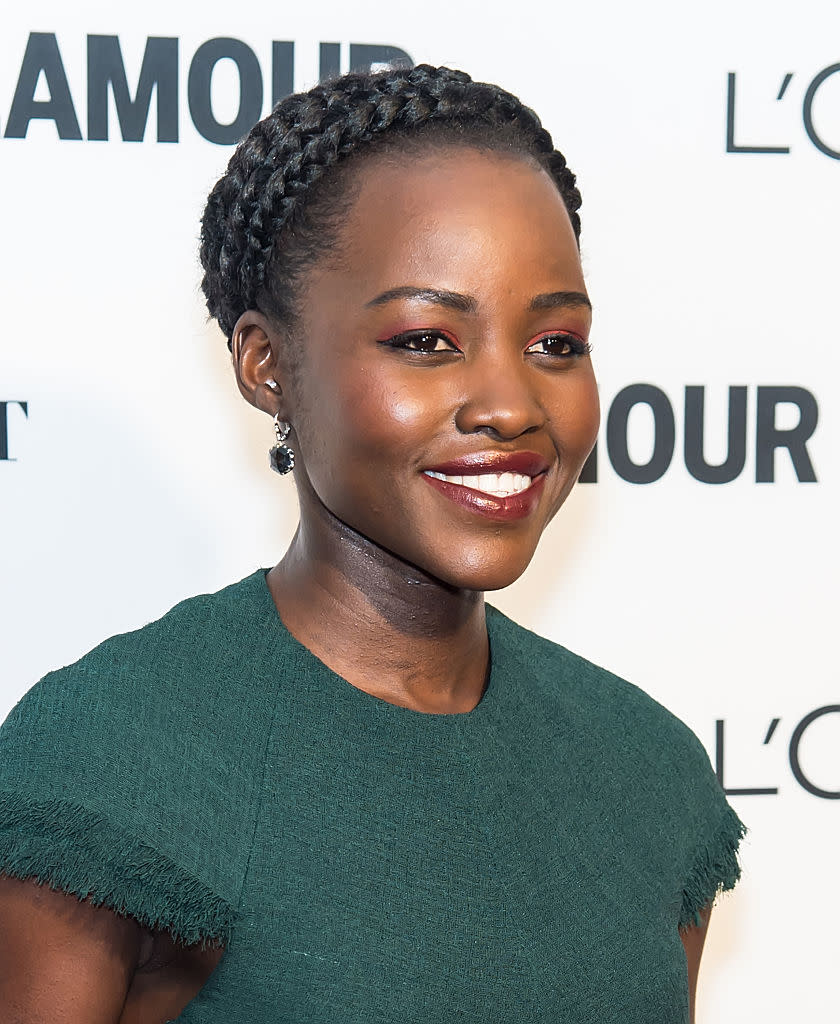 <p>This crown braid gives Nyong’o a regal look that’s quite fitting. (Photo: Getty Images) </p>