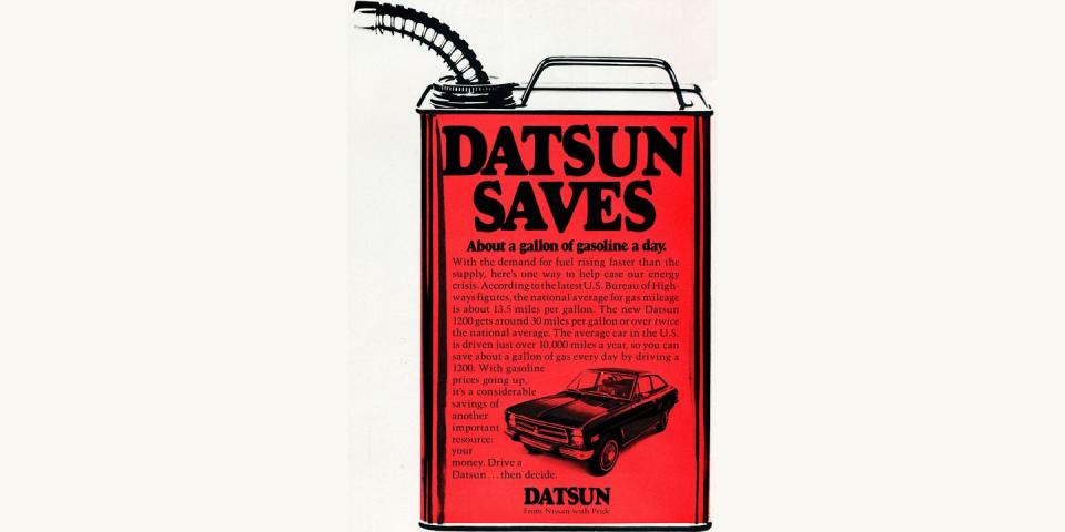 1973 datsun 1200 aka nissan sunny magazine advertisement