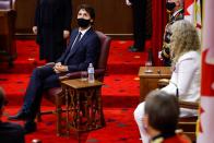 Canada's Prime Minister Justin Trudeau and Governor General Julie Payette are seen prior to the Throne Speech in Ottawa