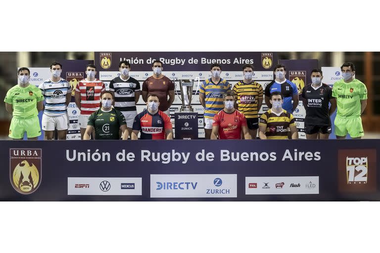 Con un jugador de cada club, el trofeo y dos árbitros, la Unión de Rugby de Buenos Aires presentó su Top 12.