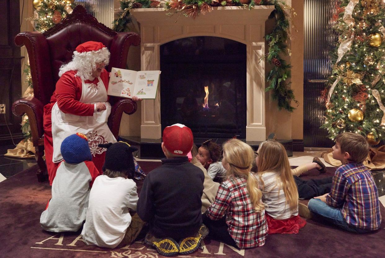 At the Artesian Hotel, Casino and Spa in Sulphur, the Classic Christmas celebration includes story times with Mrs. Claus.