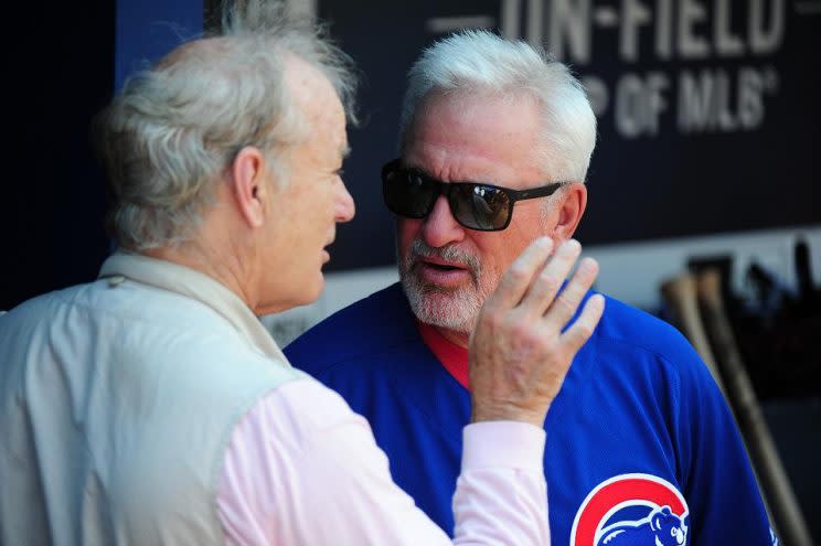 Lifelong Cubs fan Bill Murray (left) and manager Joe Maddon have become fast friends in Chicago. (Getty Images) 