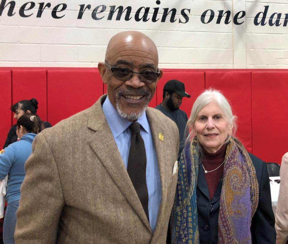 New York State Board of Regents Chancellor Lester Young, left, and Regent Frances Wills, attended "Unity Together" to discuss issues in East Ramapo school district. The meeting was held Saturday, Feb. 24, 2024, at the Salvation Army in Spring Valley.