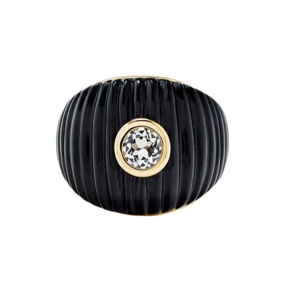 <p><a href="https://yvonneleon.com/en/berlingots-gaufrettes/1296-4644-bague-maxi-berlingot-onyx-or-jaune.html#/51-size-eu_52_us_6" rel="nofollow noopener" target="_blank" data-ylk="slk:Shop Now;elm:context_link;itc:0;sec:content-canvas" class="link ">Shop Now</a></p><p>Bague Maxi Berlingot</p><p>yvonneleon.com</p><p>€1390.00</p>