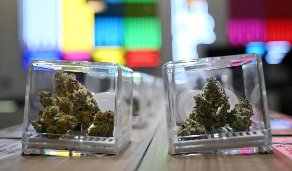 Cannabis is seen on display and for sale at the new Culture Cannabis Club location on Bullard Ave. between Blackstone Avenue and Fresno St., Thursday, Jan. 11, 2024 in Fresno.