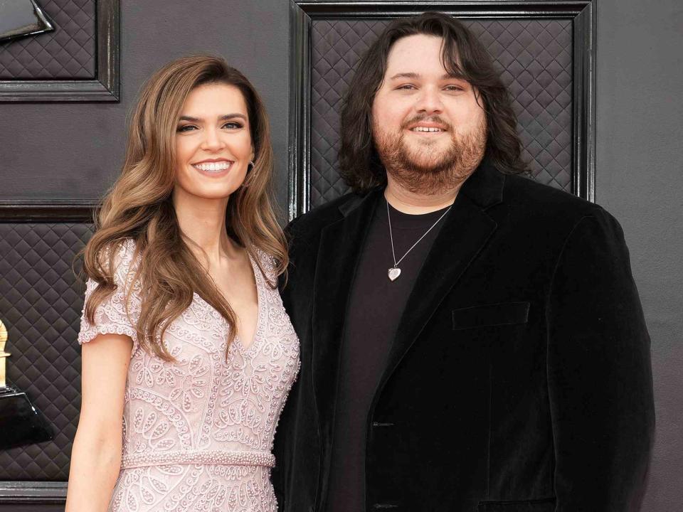 <p>Jeff Kravitz/FilmMagic</p> Andraia Allsop and Wolfgang Van Halen at the 64th Annual GRAMMY Awards on April 03, 2022 in Las Vegas, Nevada.