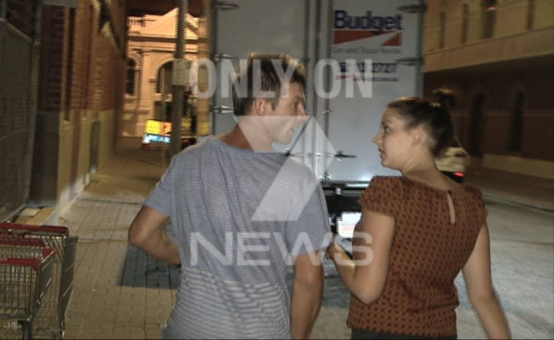 Ben Cousins outside the Fremantle Police Station. Picture: Seven News