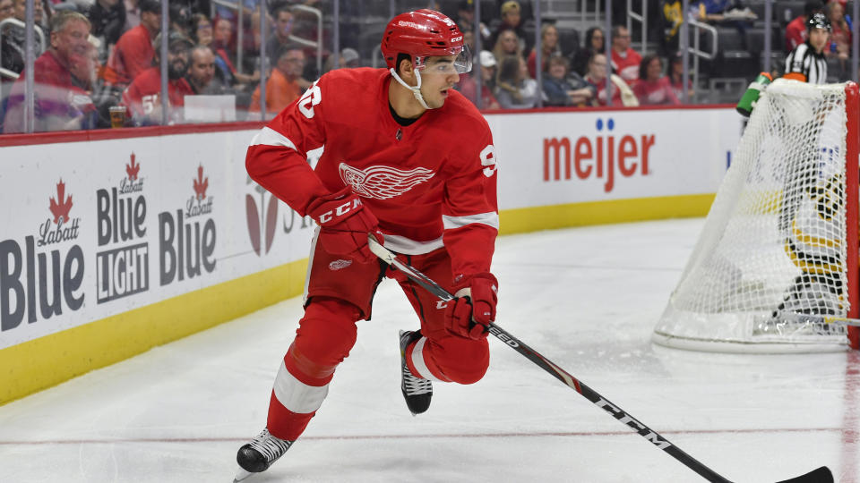 Detroit Red Wings prospect Joe Veleno has been made available for Team Canada during the 2020 World Junior Hockey Championship. (Photo by Roy K. Miller/Icon Sportswire via Getty Images)