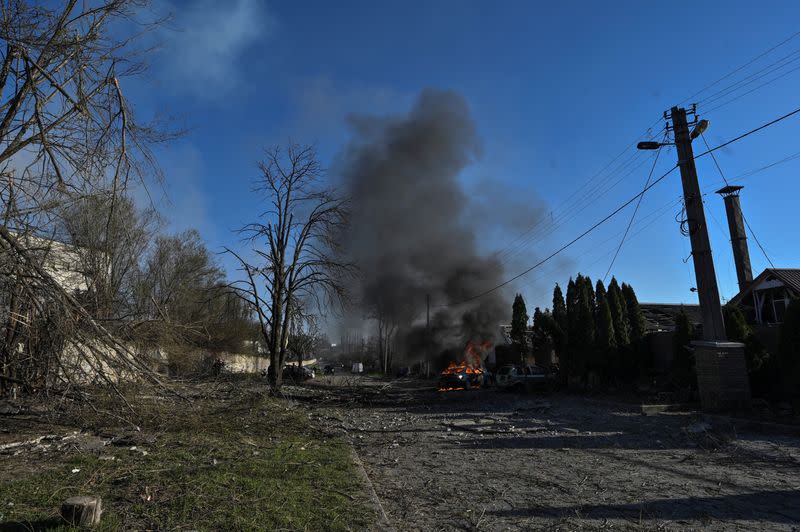 Aftermath of a Russian missile strike in Zaporizhzhia