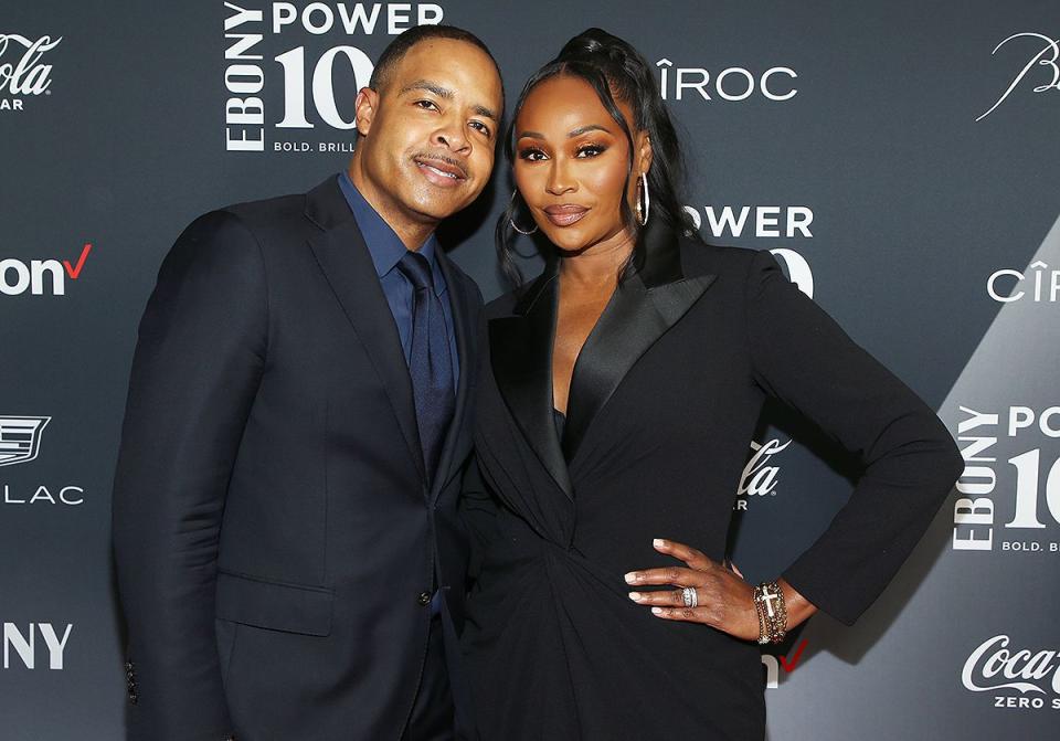 Mike Hill and Cynthia Bailey attend the 2021 Ebony Power 100 Presented By Verizon at The Beverly Hilton on October 23, 2021