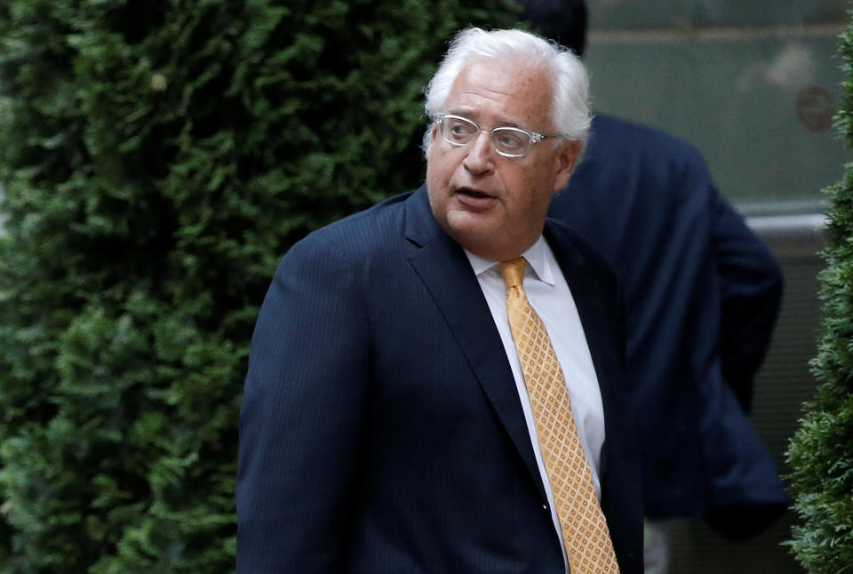 Attorney David Friedman arrives at a private fundraiser for then-Republican presidential candidate Donald Trump in the Manhattan borough of New York City in June 2016. (Mike Segar/Reuters)