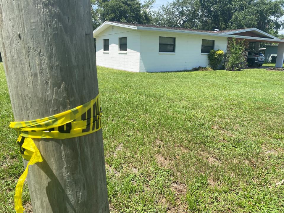 The backyard of the home at 941 Carolina Ave. taken Sept. 8, 2022, where Rockledge police said a teen boy fatally stabbed his grandmother.