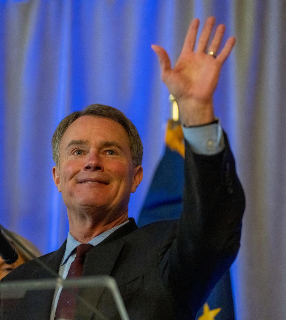 Joe Hogsett at City Market on Tuesday, Nov. 15, 2022, during the announcement by incumbent mayor Hogsett that he is seeking another term as Indianapolis mayor. 