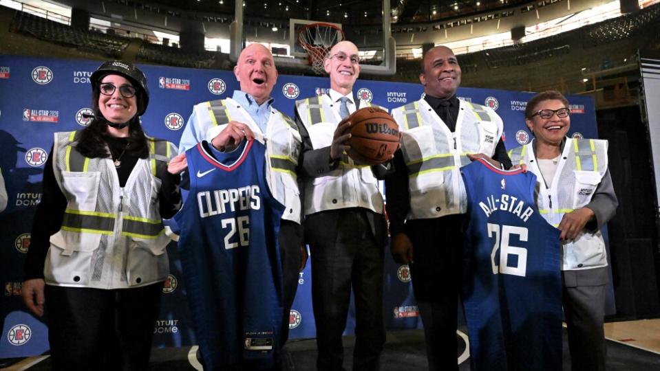 LA Clippers owner Steve Ballmer along with NBA commissioner Adam Silver announced that the 2026 NBA All-Star Game will be at Intuit Dome.