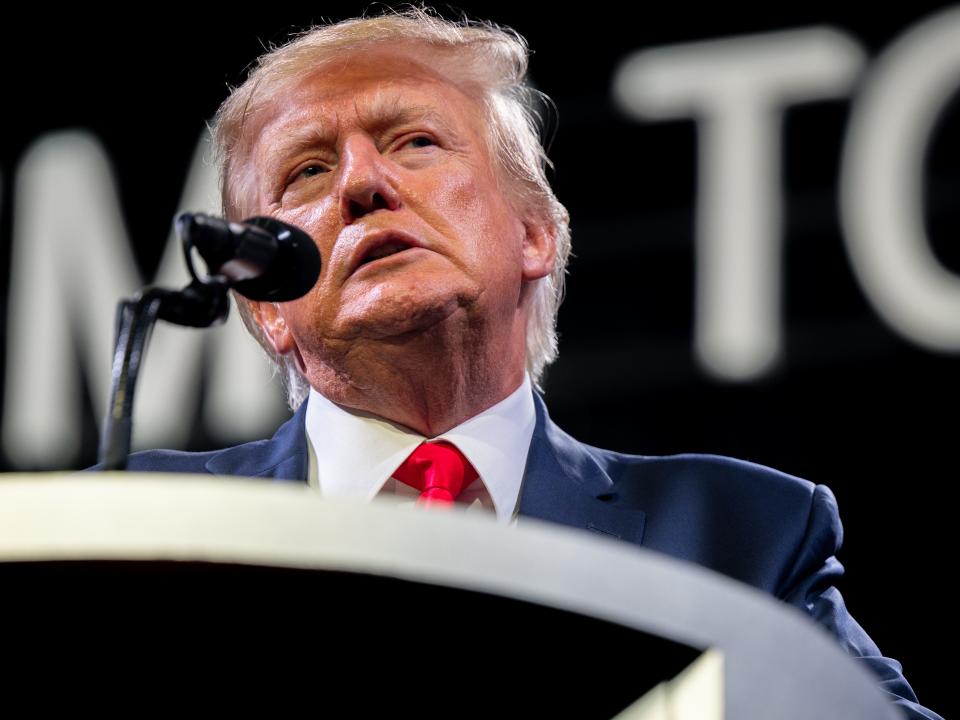 Former U.S. President Donald Trump speaks during the American Freedom Tour at the Austin Convention Center on May 14, 2022 in Austin, Texas.