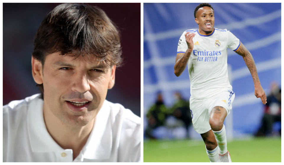 Fernando Morientes pone el foco en Éder Militao. (Fuentes: Alexander Hassenstein - FIFA/FIFA via Getty Images y David S. Bustamante/Soccrates/Getty Images)