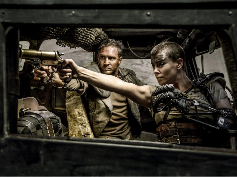 Tom Hardy and Charlize Theron in ‘Mad Max: Fury Road’ (Warner Bros promotional)