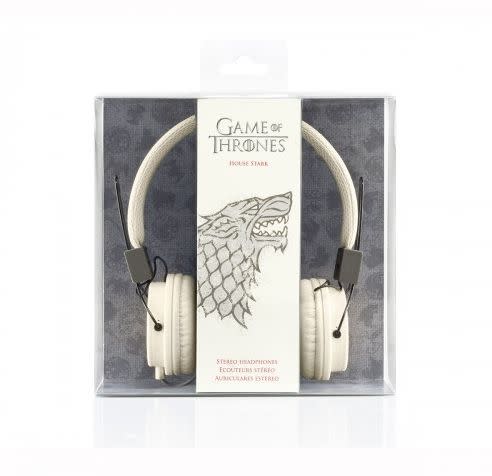 "Sound the horn, we’ve found what you once thought couldn’t exist. <a href="http://store.hbo.com/game-of-thrones-house-stark-on-ear-headphones/detail.php?p=443751&v=hbo_shows_game-of-thrones_jewelry-and-accessories" target="_blank">The Game of Thrones House Stark On-Ear Headphones </a>feature the vicious direwolf sigil of House Stark on each ear." 