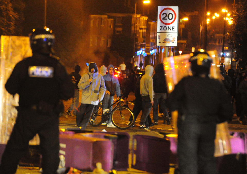 The Merseyside unrest flared for five hours Monday night as rioters attacked police in Toxteth, Liverpool.