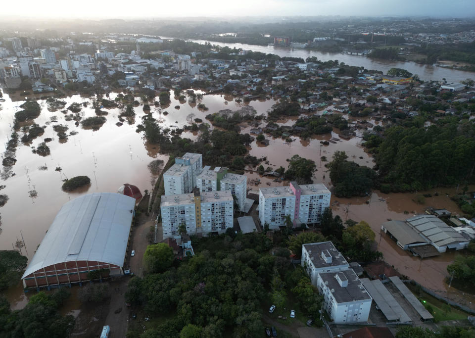 An extratropical cyclone flooded Lajeado, Brazil, on Wednesday.