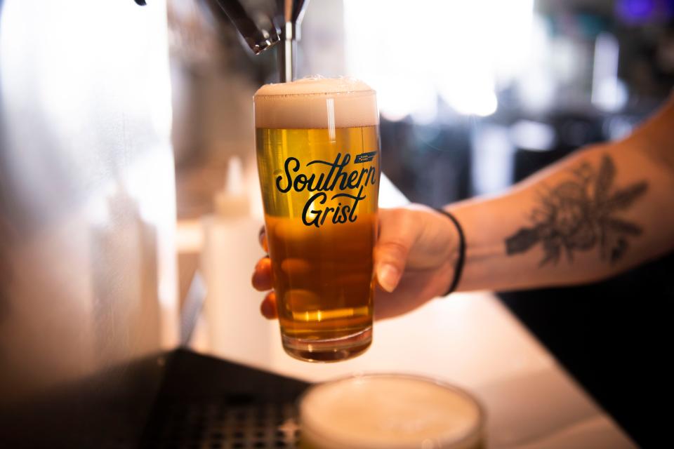 Non-alcoholic beer available on tap at Southern Grist Brewing in Nashville , Tenn., Monday, March 6, 2023.