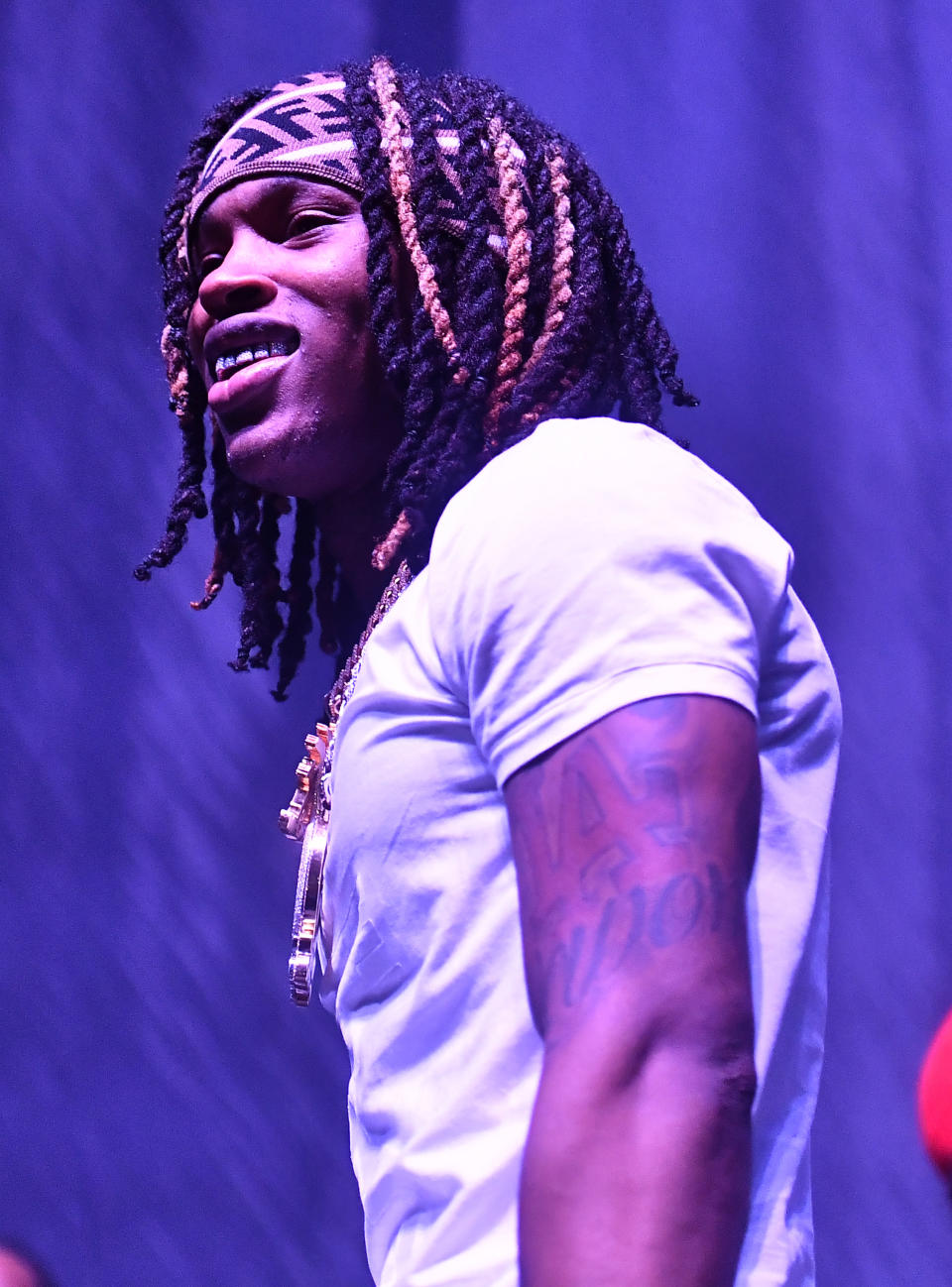 Rapper King Von performs in concert during the “PTSD” tour at The Tabernacle on March 11, 2020 in Atlanta, Georgia.