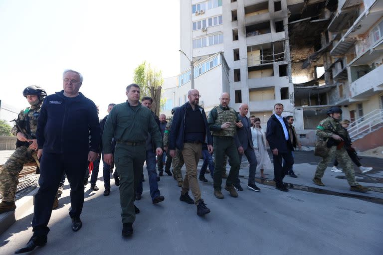 El presidente del Consejo Europeo, Charles Michel, visita la ciudad ucraniana de Odessa.