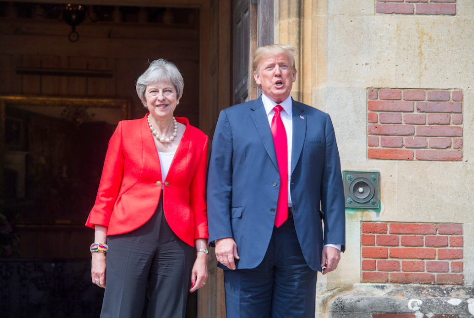 <em>Trump said Theresa May must make sure the UK can trade with the United States after Brexit (Rex)</em>