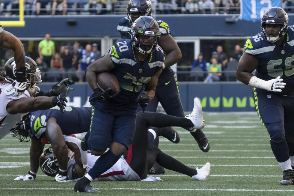 Seattle Seahawks running back Rashaad Penny has been quiet, but has a fantasy matchup to exploit in Week 4. (AP Photo/Stephen Brashear)