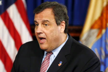 FILE PHOTO - New Jersey Governor Chris Christie speaks in a press conference at the State House in Trenton, New Jersey, U.S. on March 3, 2016. REUTERS/Dominick Reuter/File Photo