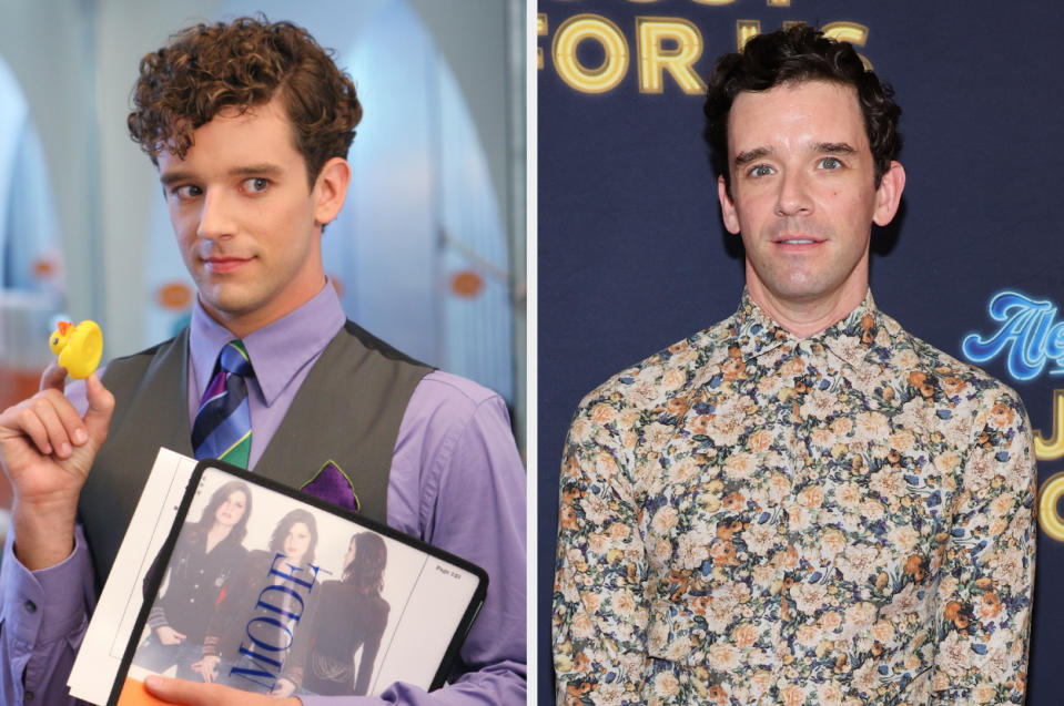 Side-by-side of Michael Urie in "Ugly Betty" vs. now