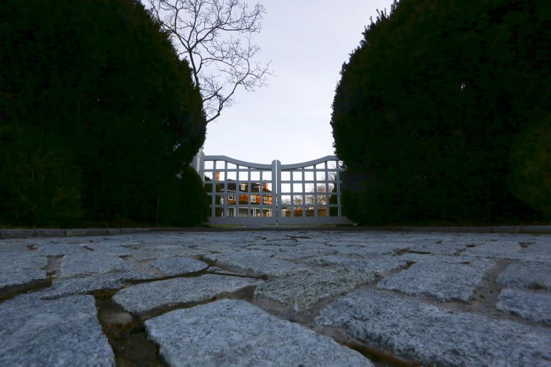 FILE PHOTO: A house is seen past the gate on a private property in East Hampton