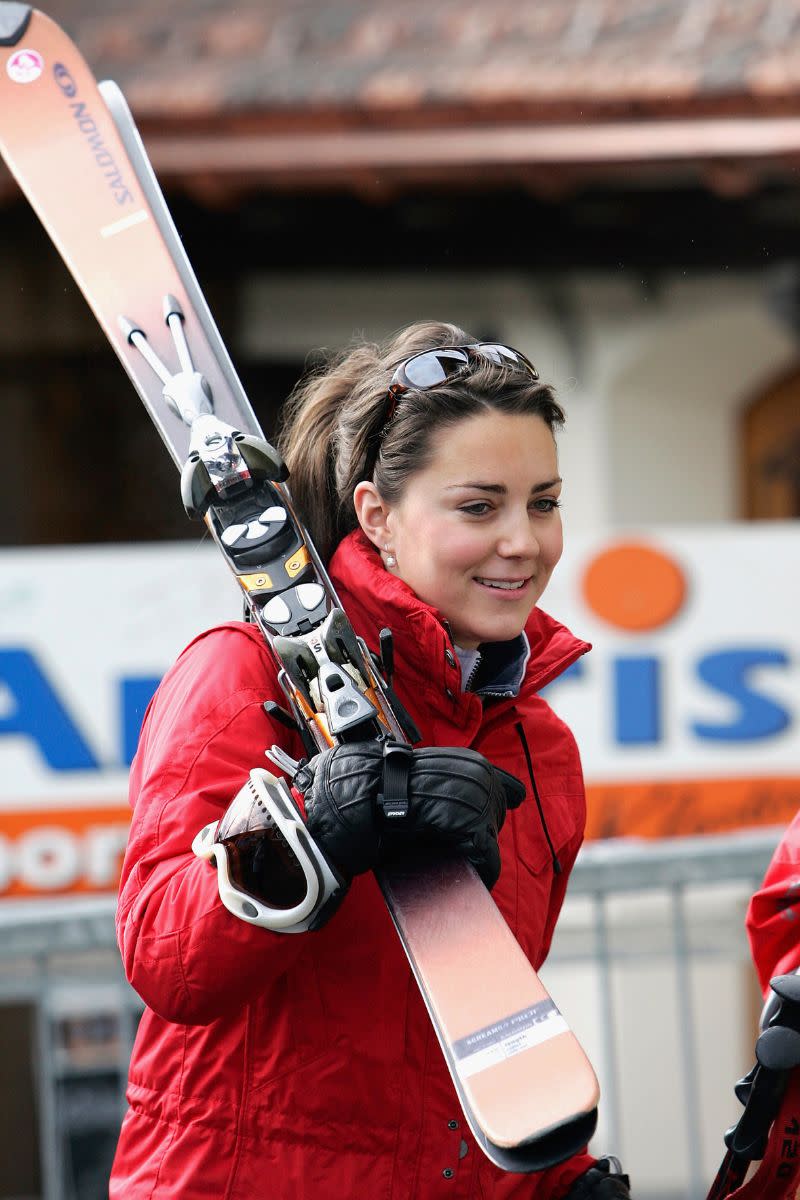 Kate Middleton skiing in 2005.